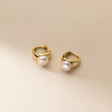925 Silver Pearl Clip-On Earrings Wedding Brides Jewelry