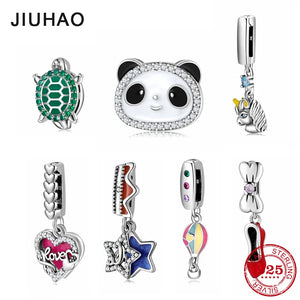 925 Sterling Silver Panda Balloon Turtle Clips Beads Pendants