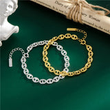 925 Silver Coffee Beans Bracelet Women Pig Nose Bracelet