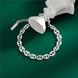 925 Silver Coffee Beans Bracelet Women Pig Nose Bracelet