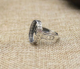 925 Sterling Silver Adjustable Ring Blanks Base Fit 13*18mm Oval Bead Settings