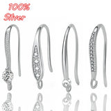 925 Silver Micro-inlaid Zircon Earrings Hooks Gold DIY Jewelry Making