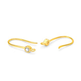 925 Silver Micro-inlaid Zircon Earrings Hooks Gold DIY Jewelry Making
