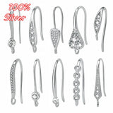 925 Silver Micro-inlaid Zircon Earrings Hooks Gold DIY Jewelry Making