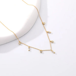 925 Silver Zircon Stacked Chokers Necklaces Women 18k Plating Jewelry