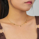 925 Silver Zircon Stacked Chokers Necklaces Women 18k Plating Jewelry