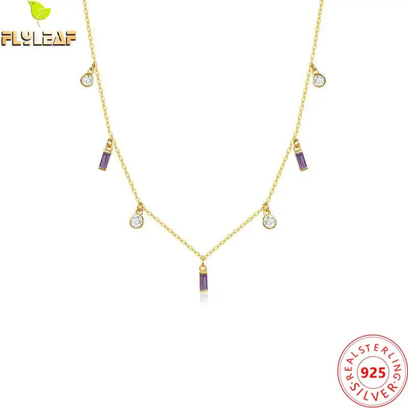 925 Silver Zircon Stacked Chokers Necklaces Women 18k Plating Jewelry