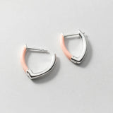 925 Silver Colorful Clip On Earrings V Shape Hypoallergenic Jewelry