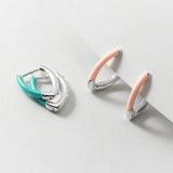 925 Silver Colorful Clip On Earrings V Shape Hypoallergenic Jewelry