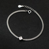 925 Sterling Silver Colorful Zircon Chain Bracelet for Women
