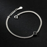 925 Sterling Silver Colorful Zircon Chain Bracelet for Women