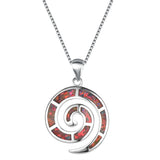 925 Silver Conch Pendant Opal Fatima Hand Necklace