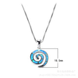 925 Silver Conch Pendant Opal Fatima Hand Necklace