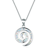 925 Silver Conch Pendant Opal Fatima Hand Necklace