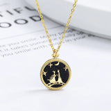 925 Silver Cowherd & Weaver Girl Necklace Pendant 14K Plated