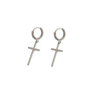 925 Sterling Silver Cross Dangle Earrings for Women Fine Jewelry