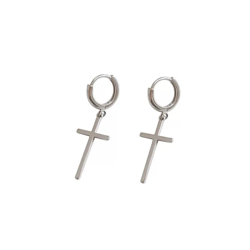 925 Sterling Silver Cross Dangle Earrings for Women Fine Jewelry