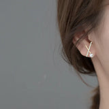 925 Sterling Silver Cross Zircon Stud Earrings For Women Girl Synthetic Pearl
