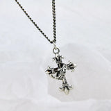 Vintage Thai Silver Crown Cross Pendant for Women