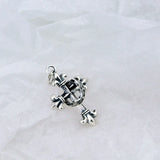 Vintage Thai Silver Crown Cross Pendant for Women