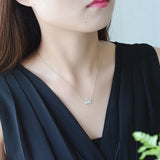925 Silver Crystal Crown Charm Pendant Choker Necklace for Women