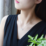 925 Silver Crystal Crown Charm Pendant Choker Necklace for Women