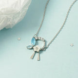 925 Silver Crystal Flower Pendant Necklace For Women Choker Collares