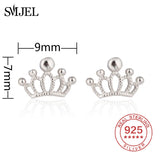 925 Silver Crystal Crown Earrings Wedding Jewelry