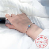 925 Sterling Silver Crystal Round Bead Charm Bracelet