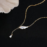 925 Silver Crystal Shell Wing Charm Pendant Necklace Women Jewelry Gift