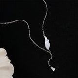 925 Silver Crystal Shell Wing Charm Pendant Necklace Women Jewelry Gift