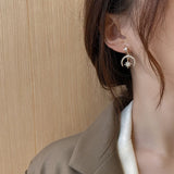 925 Silver Crystal Star Moon Stud Earrings Wedding Party Jewelry