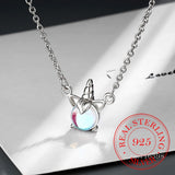 925 Silver Unicorn Charm Pendant Necklace Wedding Jewelry Choker Collar
