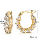 925 Silver CZ Circle Hoop Earrings Women Wedding Party Jewelry
