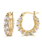 925 Silver CZ Circle Hoop Earrings Women Wedding Party Jewelry