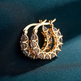 925 Silver CZ Circle Hoop Earrings Women Wedding Party Jewelry