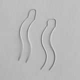 925 Silver Curve Line Long Earrings Women Ear Line Fine Jewelry