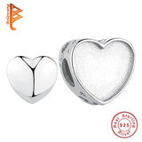 925 Sterling Silver Heart Charm Beads for Women - Personalized Jewelry Gift