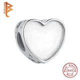 925 Sterling Silver Heart Charm Beads for Women - Personalized Jewelry Gift