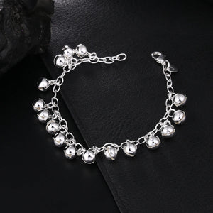 925 Silver Bell Charm Bracelet Women Engagement Jewelry Gift