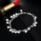 925 Silver Bell Charm Bracelet Women Engagement Jewelry Gift