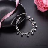 925 Silver Bell Charm Bracelet Women Engagement Jewelry Gift