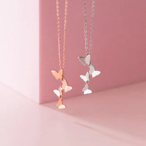 925 Silver Butterfly Choker Necklace Boho FINE Jewelry For Women