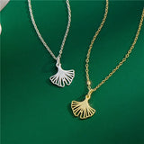 925 Silver Ginkgo Biloba Pendant Necklace for Women