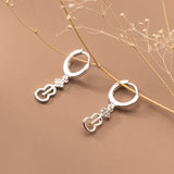 925 Silver Violin Drop Earrings Zircon Dangle Hypoallergenic Jewelry