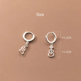 925 Silver Violin Drop Earrings Zircon Dangle Hypoallergenic Jewelry
