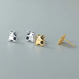 925 Sterling Silver Milk Cow Animal Stud Earrings for Women Girls