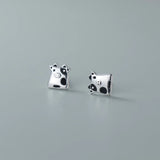 925 Sterling Silver Milk Cow Animal Stud Earrings for Women Girls