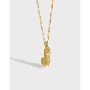 925 Silver Alpaca Pendant Necklace for Women, Cute Animal Gift Jewelry