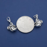 925 Sterling Silver Mouse Dangle Charm Small Hole Bracelet DIY